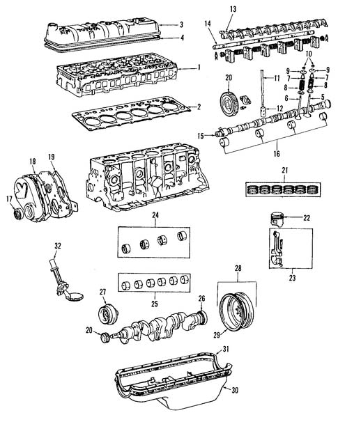 2F Engine Overhaul Gasket Kit - OEM - FJ40, FJ45, FJ60 1980-1987