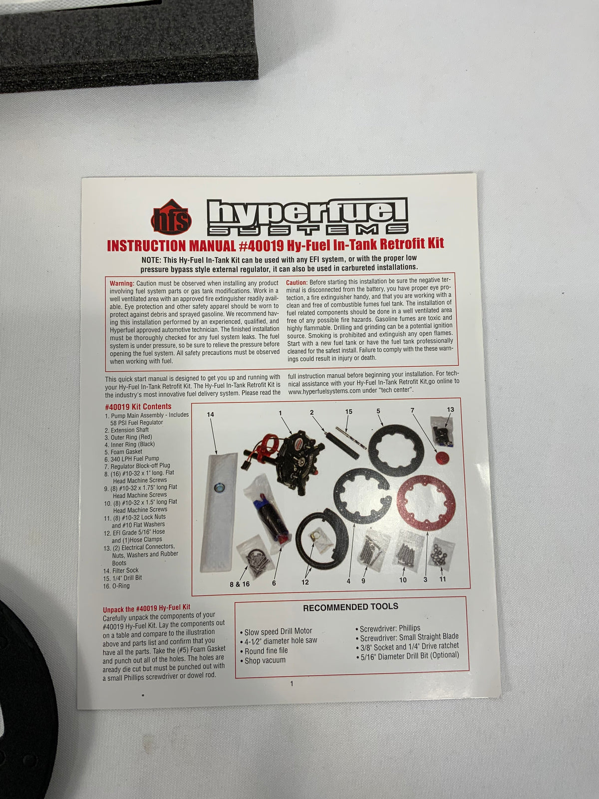 Universal In-tank Fuel Pump Kit - Hyperfuel Systems 40019