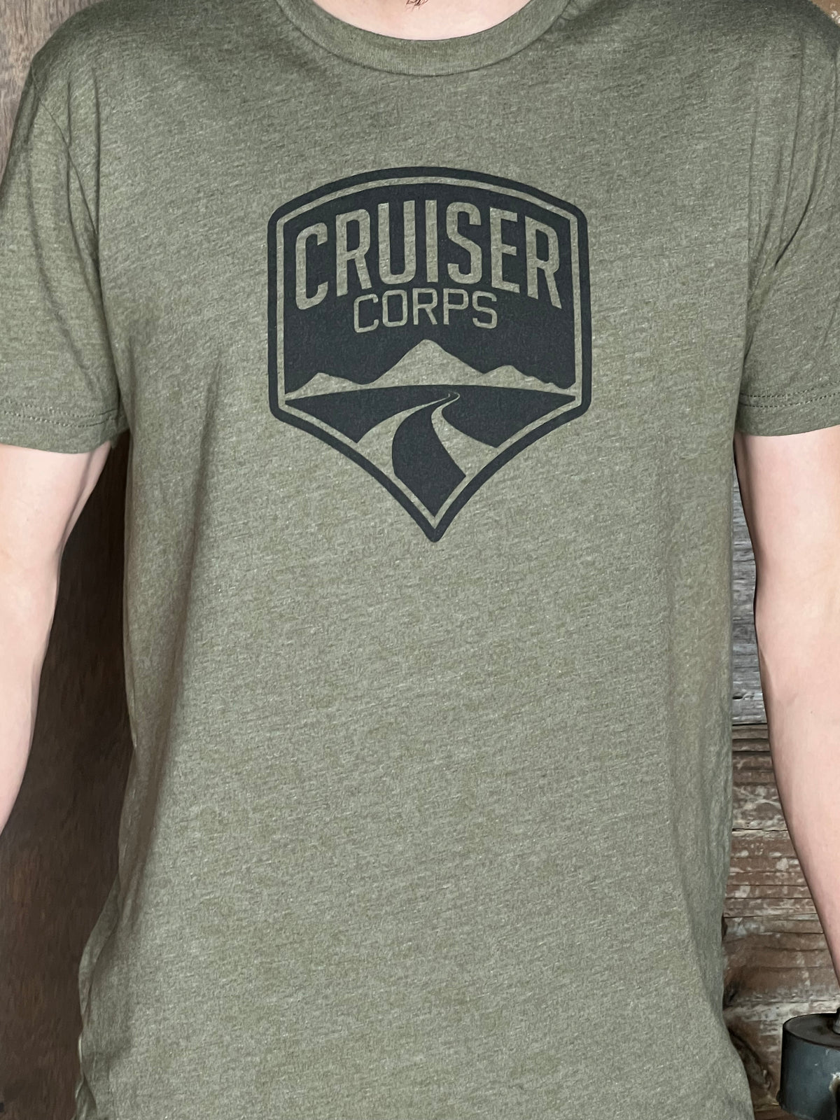 Cruiser Corps T-Shirt - Military Green, With Black Logo - FJ40, FJ45, FJ55, FJ60, FJ62, FJ80, FJ Cruiser, BJ 1958-2009