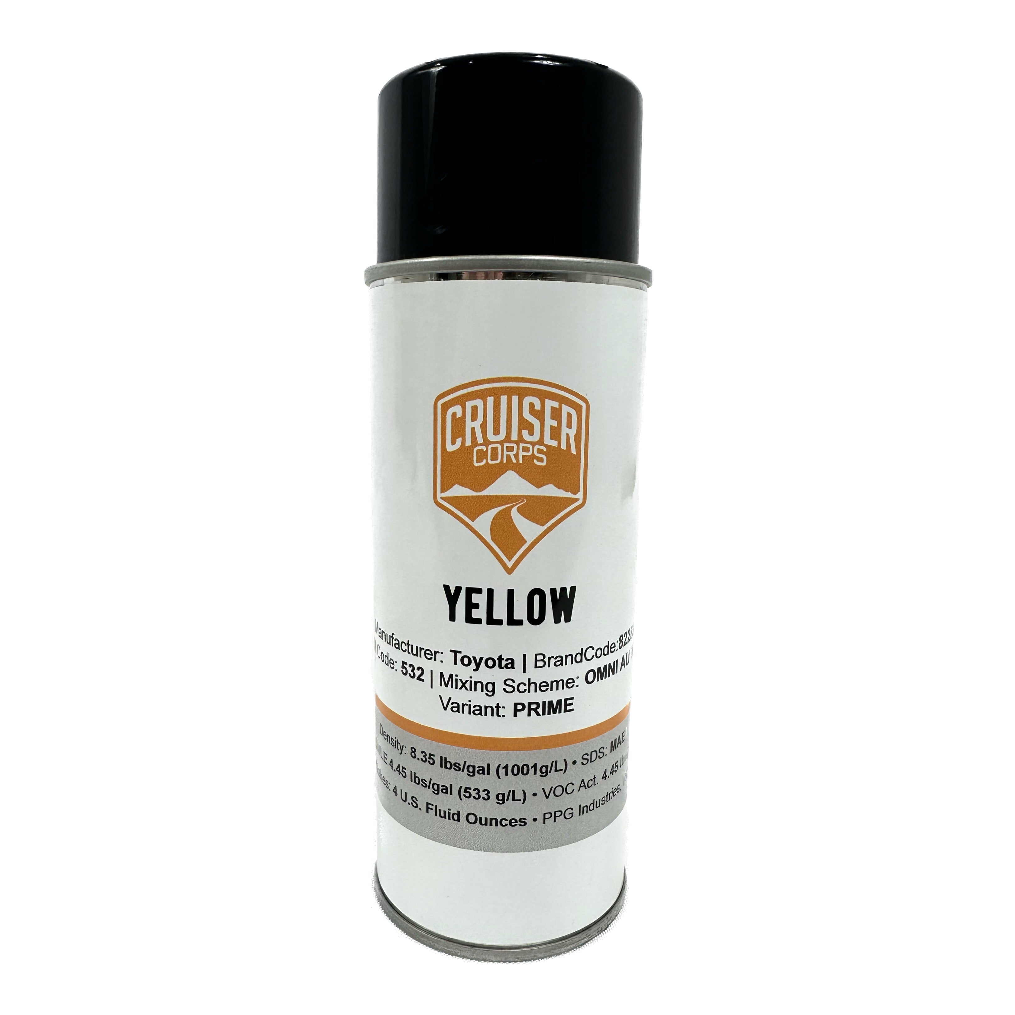 SPRAY Original 155W ワイド ローキャンバー 北海道 Paint - Yellow (532) - Aerosol Paint FJ40, FJ45, FJ55 1958-1984